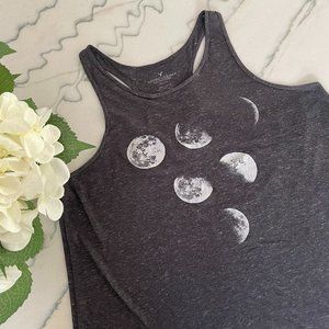 American Eagle | Heather Grey Moon Phases Racerback Tank Top | L